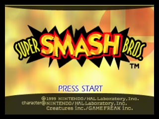 Super Smash Bros. title screen for Nintendo 64